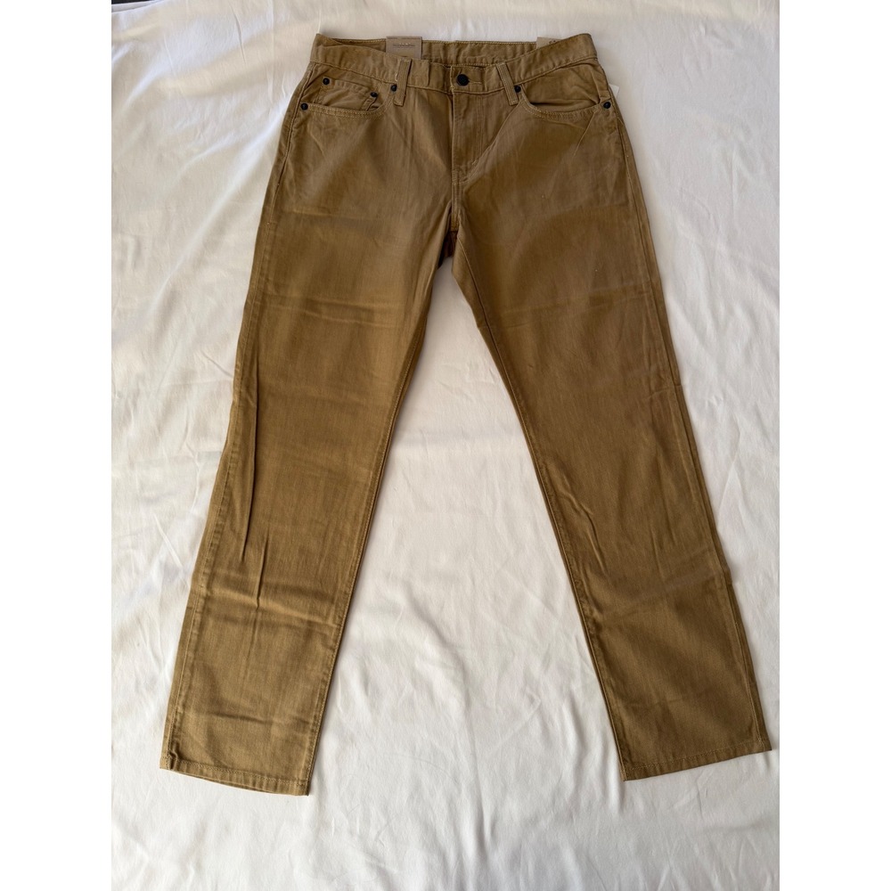 Levis Middy Straight Jeans Womens 29x30 Tan Khaki Mid Rise NWT - Picture 2 of 9